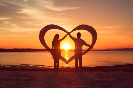 A couple at sunset